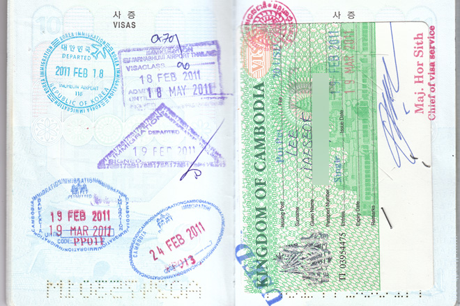 여권, 캄보디아 비자