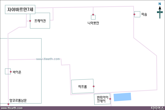 자야 바르만 7세 건축물 지도