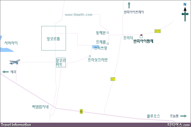 반띠아이 쌈레 가는 길 지도