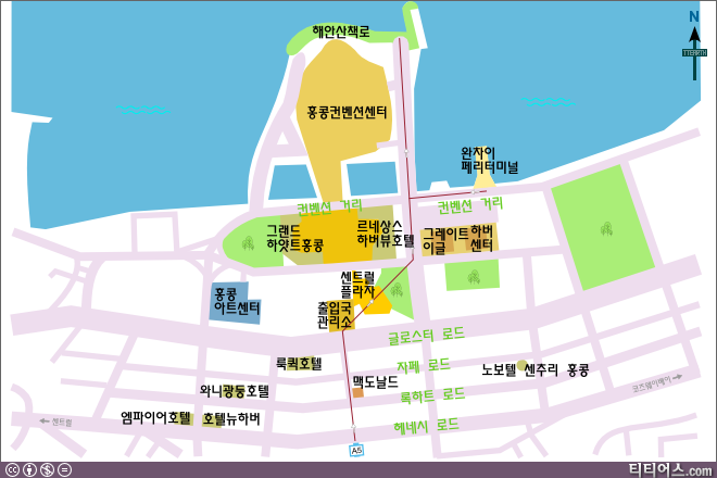 홍콩 컨벤션 센터 가는 길 지도
