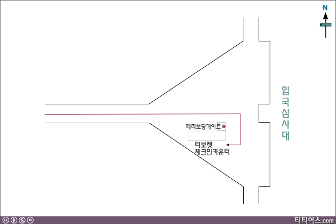 홍콩 공항 터보젯 체크인 카운터 지도