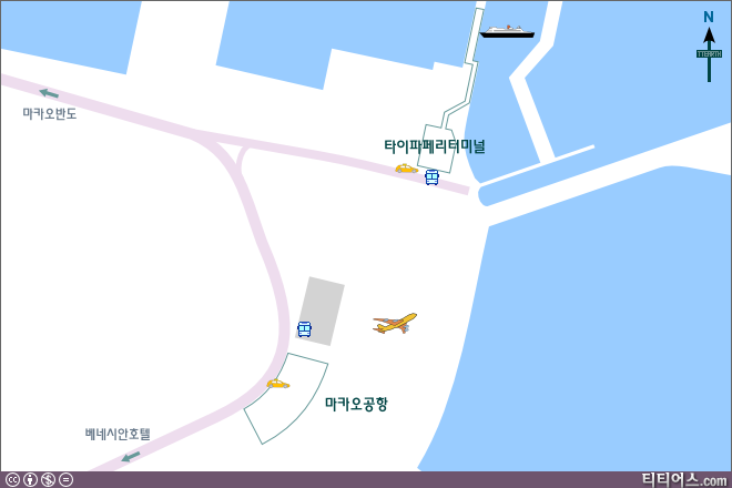 타이파 페리 터미널 지도, 마카오 공항