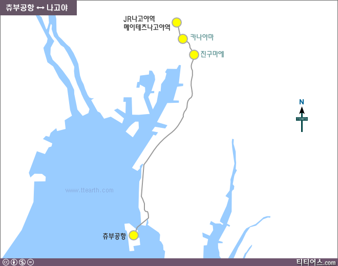 나고야, 츄부 공항 지도