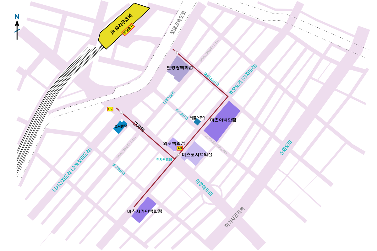 긴자 지도, Ginza Map