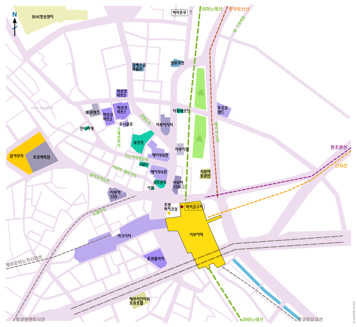 시부야 지도, Shibuya Map