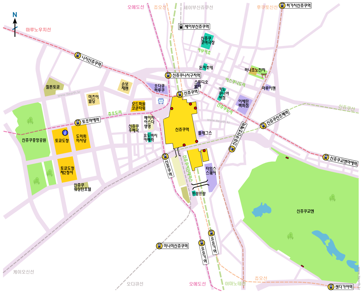 신쥬쿠 지도, Shinjuku Map