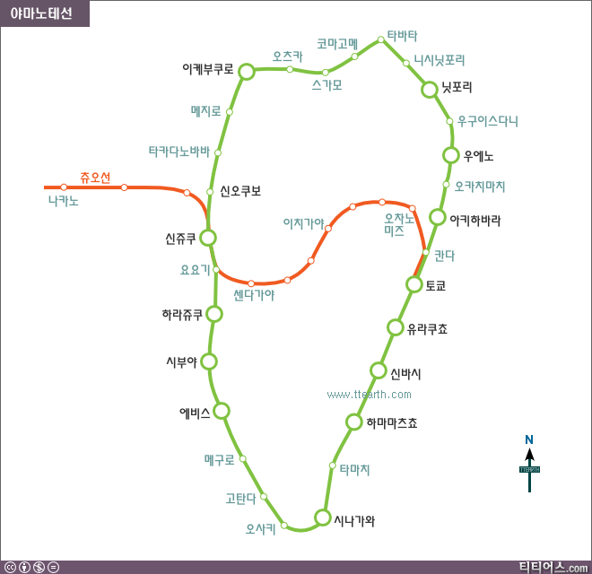 토쿄 야마노테선 노선도