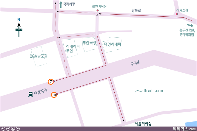 부산 광복로 지도, 부산 남포동 지도