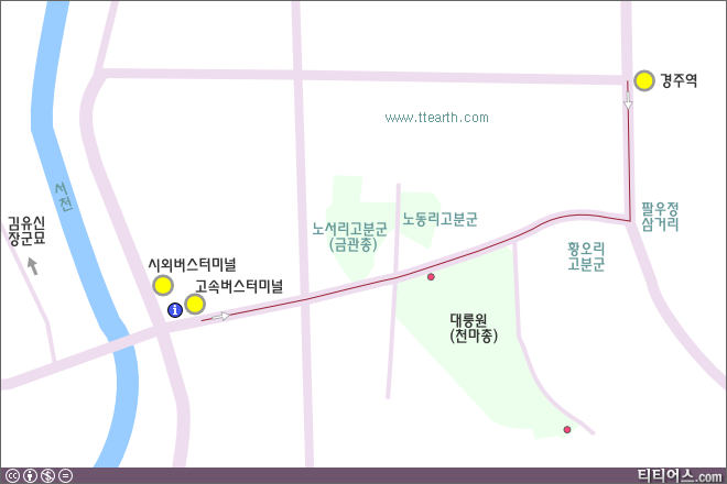 경주 역, 버스 터미널 지도