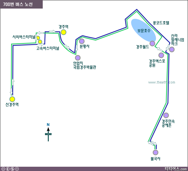 경주 700번 버스 노선도