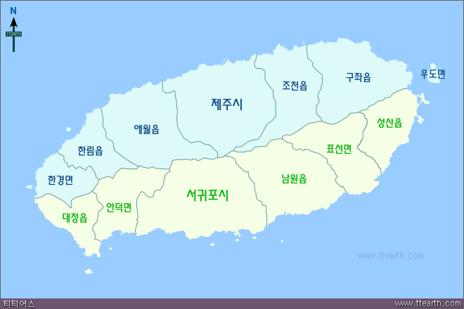 제주 행정 구역 지도