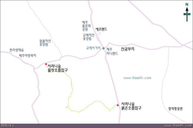 제주 동부 내륙 지도