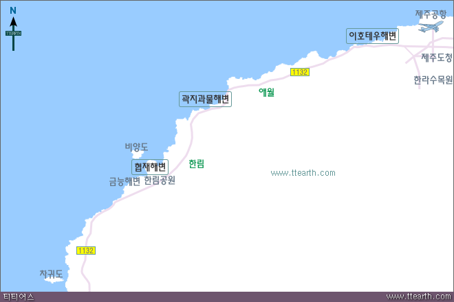 제주 북서부 지도