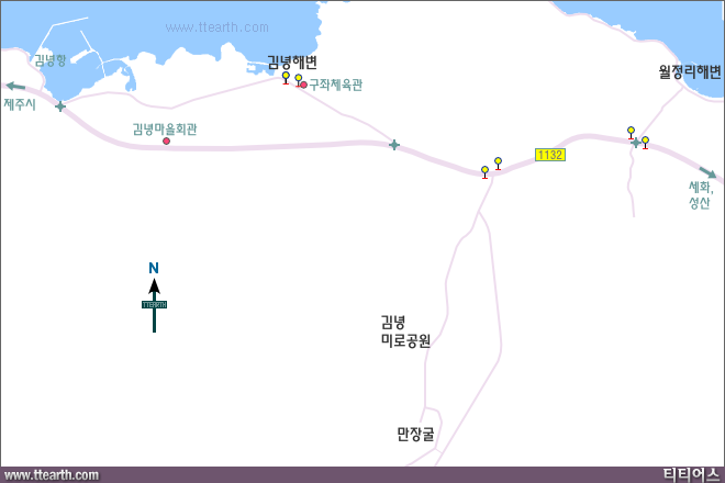 김녕 해변, 월정리 해변 지도