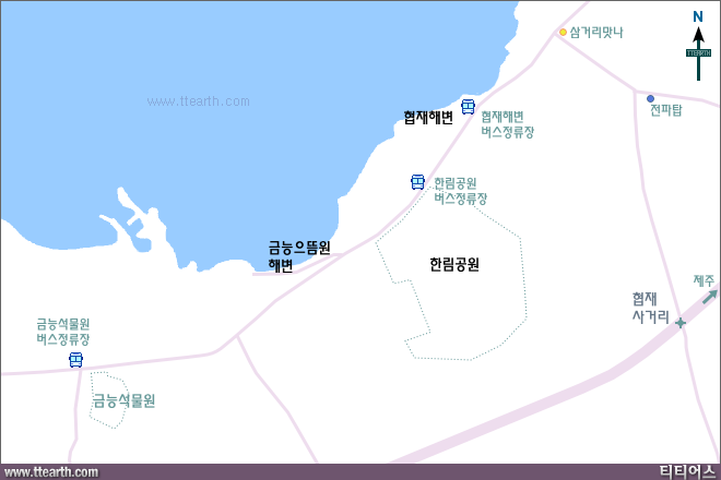 협재 금능 해변 지도