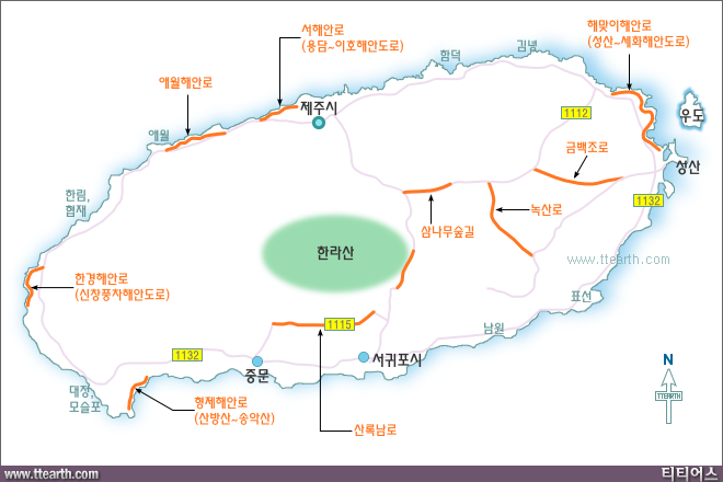 제주 드라이브 코스 지도