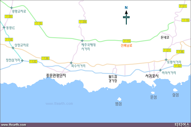 제주 산록 남로 지도