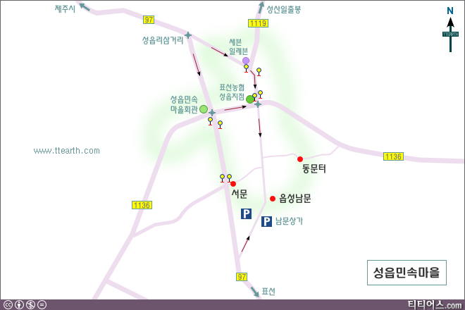 성읍 민속 마을 버스 지도