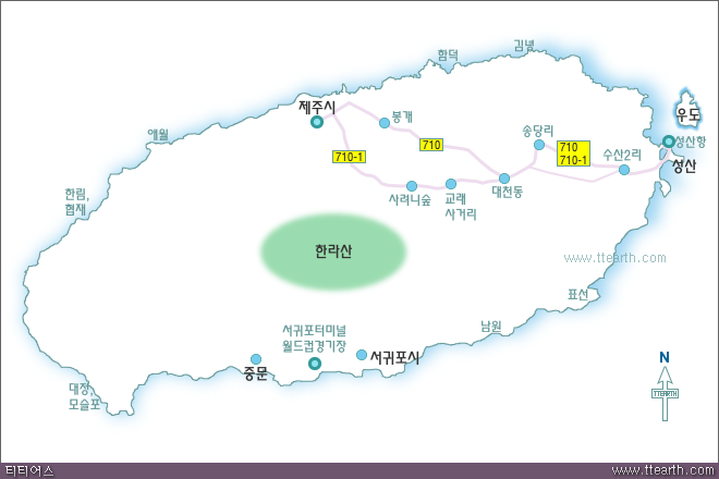 710번(성산항) 버스 노선도