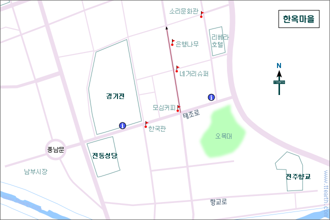 전주 한옥 마을 지도, 은행로 지도