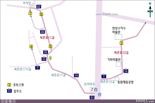 북촌 한옥 마을, 북촌로 11길 지도