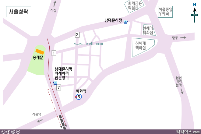 서울 성곽, 남대문 지도