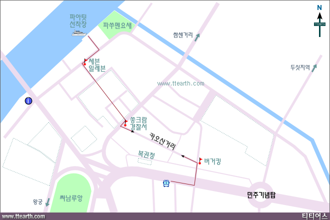 카오산 로드 가는길 지도