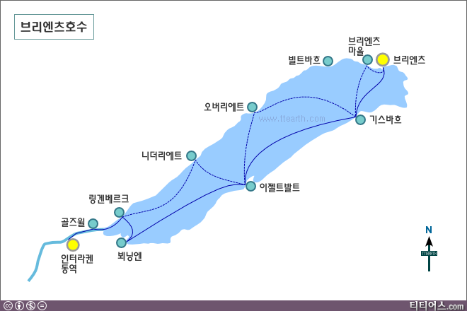 브리엔츠 호수 지도, 유람선 선착장