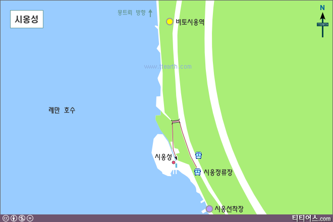 몽트뢰에서 시옹성 가는 방법, 지도